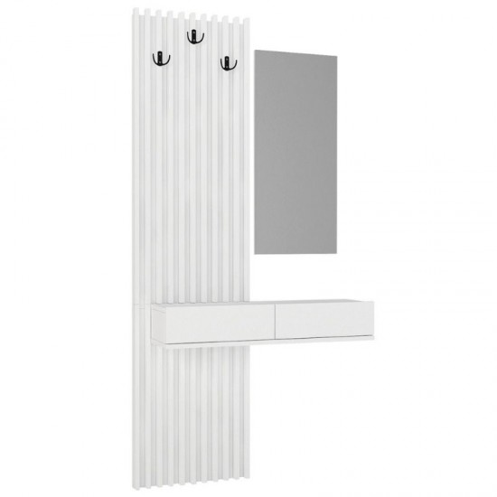 Έπιπλο εισόδου Elois  χρώμα λευκό 96,6x26,8x195,5εκ.