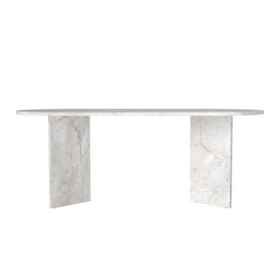 Τραπέζι Cortado χρώμα λευκό εφέ μαρμάρου 200x90x74εκ.