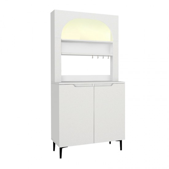 Έπιπλο κουζίνας με LED Melinta 2 χρώμα λευκό 90x40x181,8εκ.