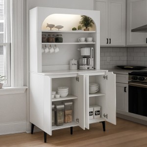 Έπιπλο κουζίνας με LED Melinta 4 χρώμα λευκό 120x40x181,8εκ.