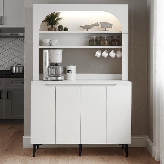 Έπιπλο κουζίνας με LED Melinta 4 χρώμα λευκό 120x40x181,8εκ.