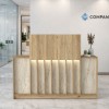 Γραφείο υποδοχής - reception Davis με LED χρώμα sepet oak - travertine 150x41,8x115εκ.