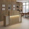 Γραφείο υποδοχής - reception Davis με LED χρώμα sepet oak - travertine 150x41,8x115εκ.