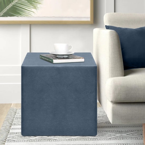 Σκαμπώ April βελούδινο χρώμα ανθρακί 40x40x40εκ.