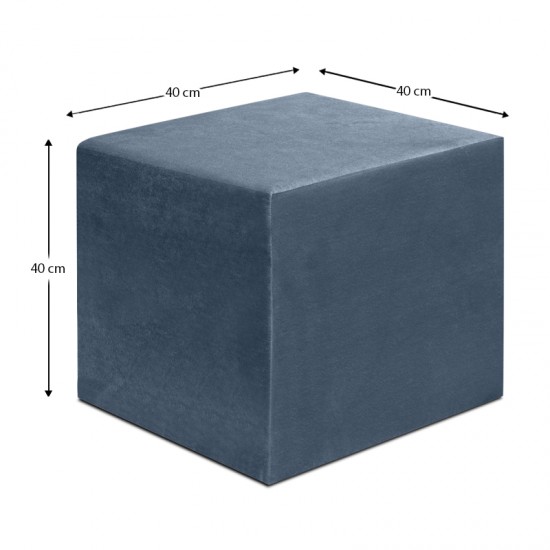 Σκαμπώ April βελούδινο χρώμα ανθρακί 40x40x40εκ.