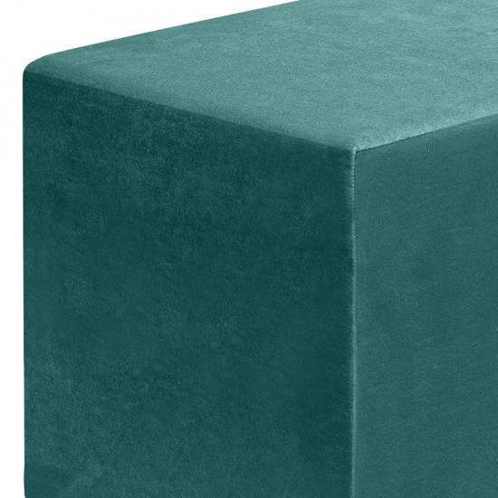 Σκαμπώ April βελούδινο χρώμα κυπαρρισί 40x40x40εκ.