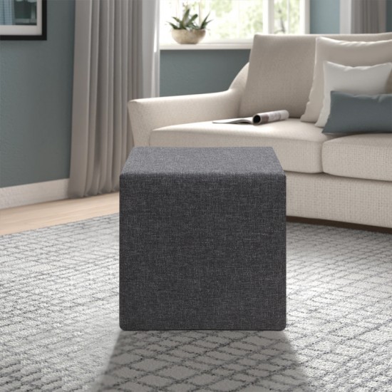 Σκαμπώ Linda υφασμάτινο χρώμα ανθρακί 40x40x40εκ.