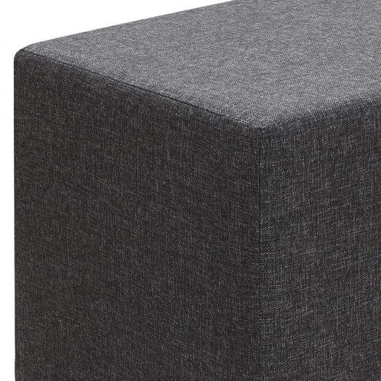 Σκαμπώ Linda υφασμάτινο χρώμα ανθρακί 40x40x40εκ.