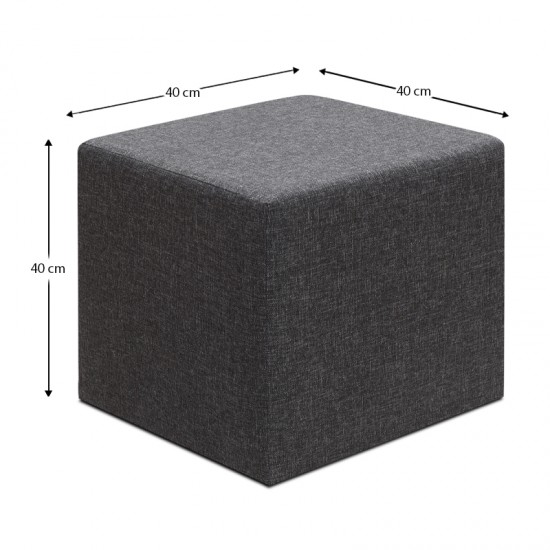 Σκαμπώ Linda υφασμάτινο χρώμα ανθρακί 40x40x40εκ.