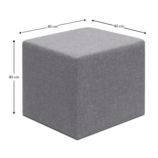Σκαμπώ Linda υφασμάτινο χρώμα γκρι 40x40x40εκ.