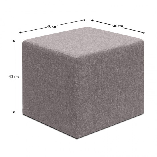 Σκαμπώ Linda υφασμάτινο χρώμα καφέ 40x40x40εκ.