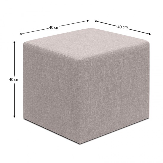 Σκαμπώ Linda υφασμάτινο χρώμα μπεζ 40x40x40εκ.