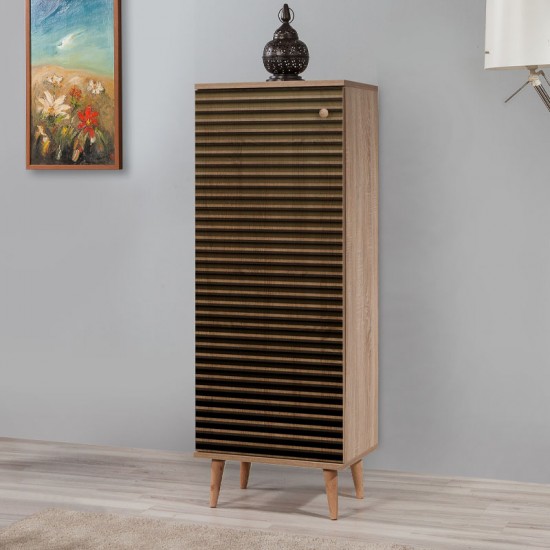 Παπουτσοθήκη - ντουλάπι Soho από μελαμίνη χρώμα sonoma 50x38x135εκ.