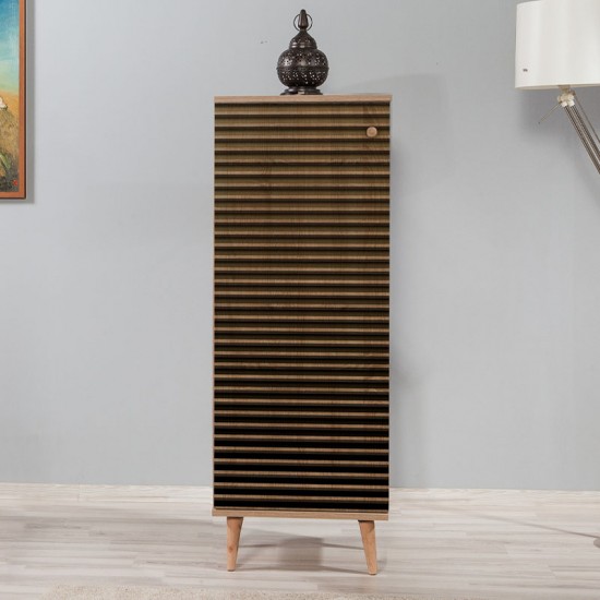 Παπουτσοθήκη - ντουλάπι Soho από μελαμίνη χρώμα sonoma 50x38x135εκ.