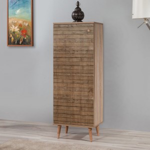 Παπουτσοθήκη - ντουλάπι Soho από μελαμίνη χρώμα sonoma 50x38x135εκ.