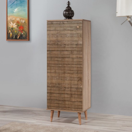 Παπουτσοθήκη - ντουλάπι Soho από μελαμίνη χρώμα sonoma 50x38x135εκ.