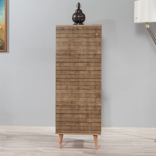 Παπουτσοθήκη - ντουλάπι Soho από μελαμίνη χρώμα sonoma 50x38x135εκ.