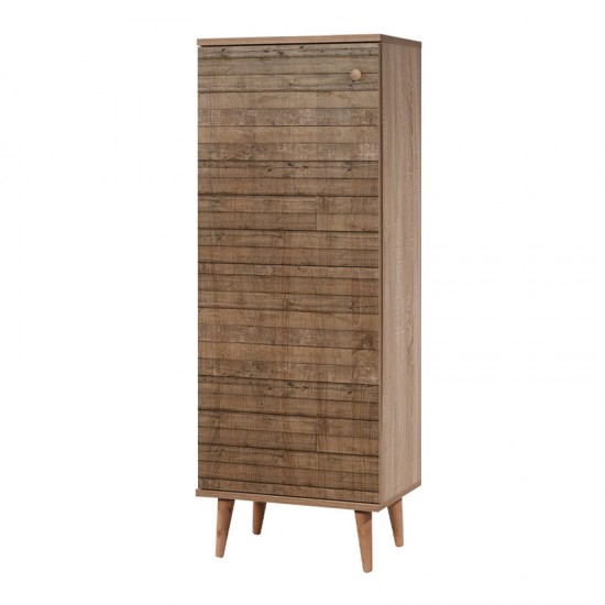 Παπουτσοθήκη - ντουλάπι Soho από μελαμίνη χρώμα sonoma 50x38x135εκ.