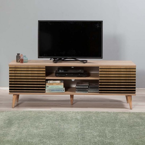 Έπιπλο τηλεόρασης Soho από μελαμίνη χρώμα sonoma 140x40x50 εκ.