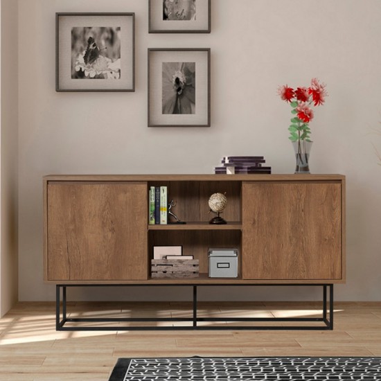 Μπουφές Amedeo από μελαμίνη χρώμα καρυδί 140x36x72εκ.