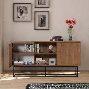 Μπουφές Amedeo από μελαμίνη χρώμα καρυδί 140x36x72εκ.