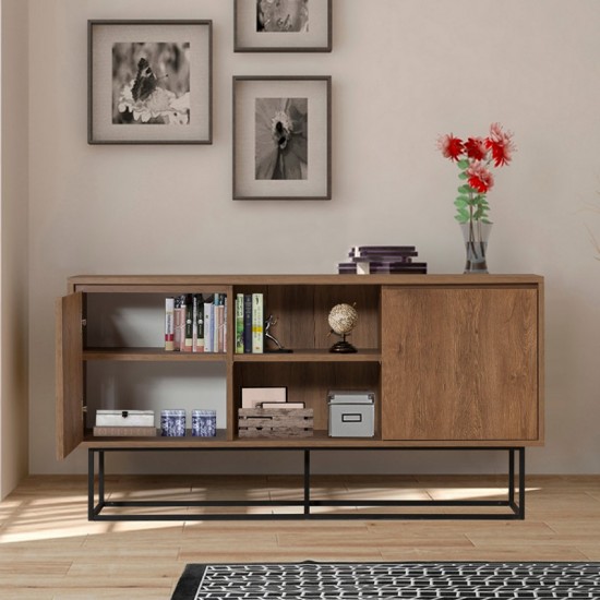 Μπουφές Amedeo από μελαμίνη χρώμα καρυδί 140x36x72εκ.