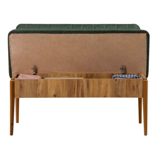 Καναπές διθέσιος - Παγκάκι Alden από μελαμίνη - ύφασμα χρώμα πράσινο 110x40x85εκ.