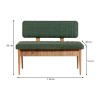 Καναπές διθέσιος - Παγκάκι Alden από μελαμίνη - ύφασμα χρώμα πράσινο 110x40x85εκ.