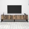 Έπιπλο τηλεόρασης Lidya χρώμα καρυδί - μαύρο εφέ μαρμάρου 180x35x49εκ.