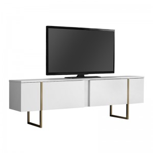 Έπιπλο τηλεόρασης Luxe χρώμα λευκό - χρυσό 180x30x50εκ.