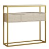 Κονσόλα Guarda χρώμα μπεζ travertine - χρυσό 100x29x90εκ.