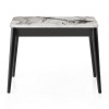 Τραπέζι Dolunay επεκτεινόμενο χρώμα λευκό εφέ μαρμάρου - μαύρο 100x60(120x100)x79,5εκ.