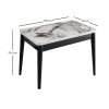 Τραπέζι Dolunay επεκτεινόμενο χρώμα λευκό εφέ μαρμάρου - μαύρο 100x60(120x100)x79,5εκ.