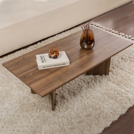 Τραπεζάκι σαλονιού Sabin χρώμα καρυδί 119x60x40εκ.