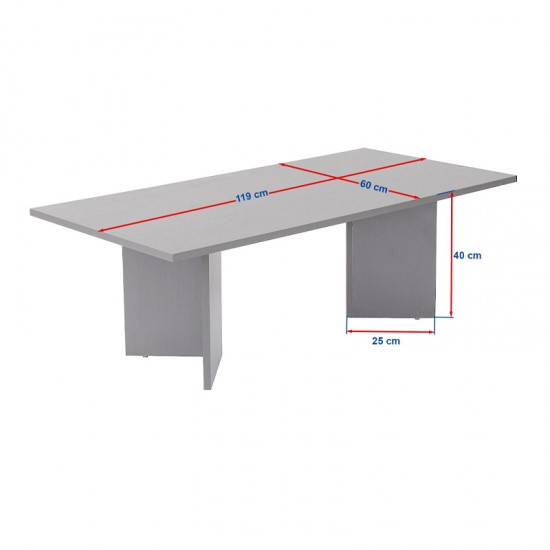 Τραπεζάκι σαλονιού Sabin χρώμα καρυδί 119x60x40εκ.