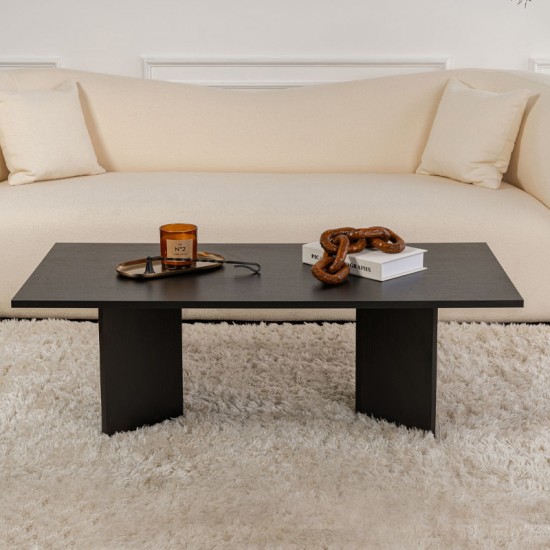 Τραπεζάκι σαλονιού Sabin χρώμα μαύρο 119x60x40εκ.