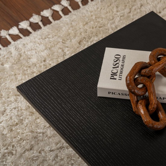 Τραπεζάκι σαλονιού Sabin χρώμα μαύρο 119x60x40εκ.