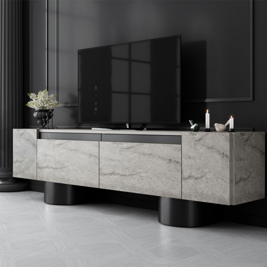 Έπιπλο τηλεόρασης Haven χρώμα travertine 180x30x50εκ.
