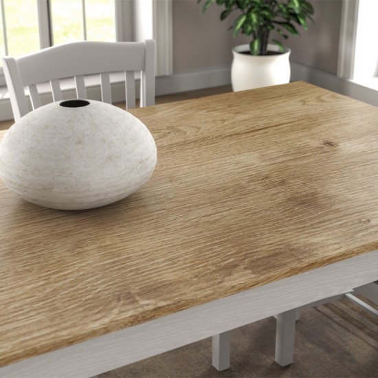 Τραπέζι Fira χρώμα λευκό - φυσικό οξιάς 180x90x78εκ.