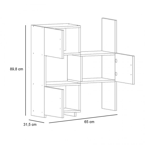 Ντουλάπι κουζίνας - μπάνιου Anna χρώμα λευκό 65x31,5x89,8εκ.
