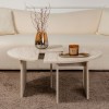 Τραπεζάκι σαλονιού σετ 2 τμχ Moira χρώμα travertine Ø90x41εκ.