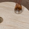 Τραπεζάκι σαλονιού σετ 2 τμχ Moira χρώμα travertine Ø90x41εκ.