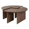 Τραπεζάκι σαλονιού σετ 2 τμχ Moira χρώμα καρυδί Ø90x41εκ.