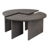 Τραπεζάκι σαλονιού σετ 2 τμχ Moira χρώμα γκρι σκυροδέματος Ø90x41εκ.