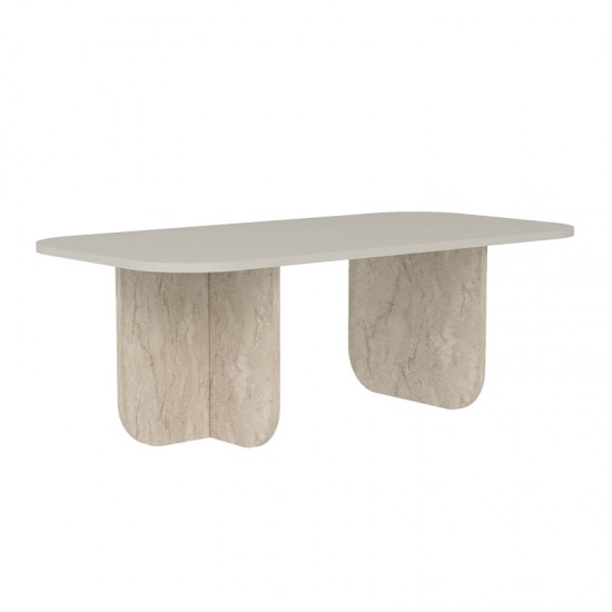 Τραπεζάκι σαλονιού Becaj χρώμα sandstone - travertine 120x60x41,4εκ.