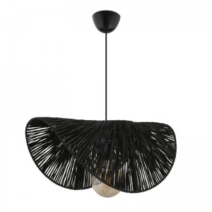 Φωτιστικό οροφής Taco E27 γιούτα μονόφωτο χρώμα μαύρο 51x36x55εκ.