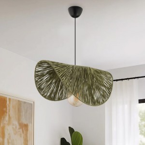 Φωτιστικό οροφής Taco E27 γιούτα μονόφωτο χρώμα πράσινο 51x36x55εκ.