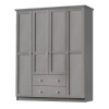 Ντουλάπα ρούχων Emily τετράφυλλη χρώμα anthracite 140x50x210εκ.