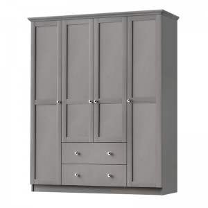 Ντουλάπα ρούχων Emily τετράφυλλη χρώμα anthracite 140x50x210εκ.