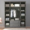 Ντουλάπα ρούχων Emily τετράφυλλη χρώμα anthracite 140x50x210εκ.